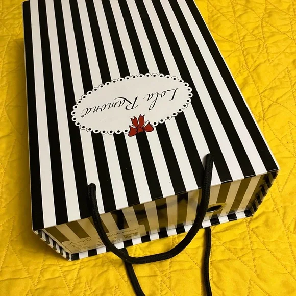 Lola Ramona NIB/ Unworn Colorful Patchwork with Stripe Heel Women's Shoes - Picture 11 of 11